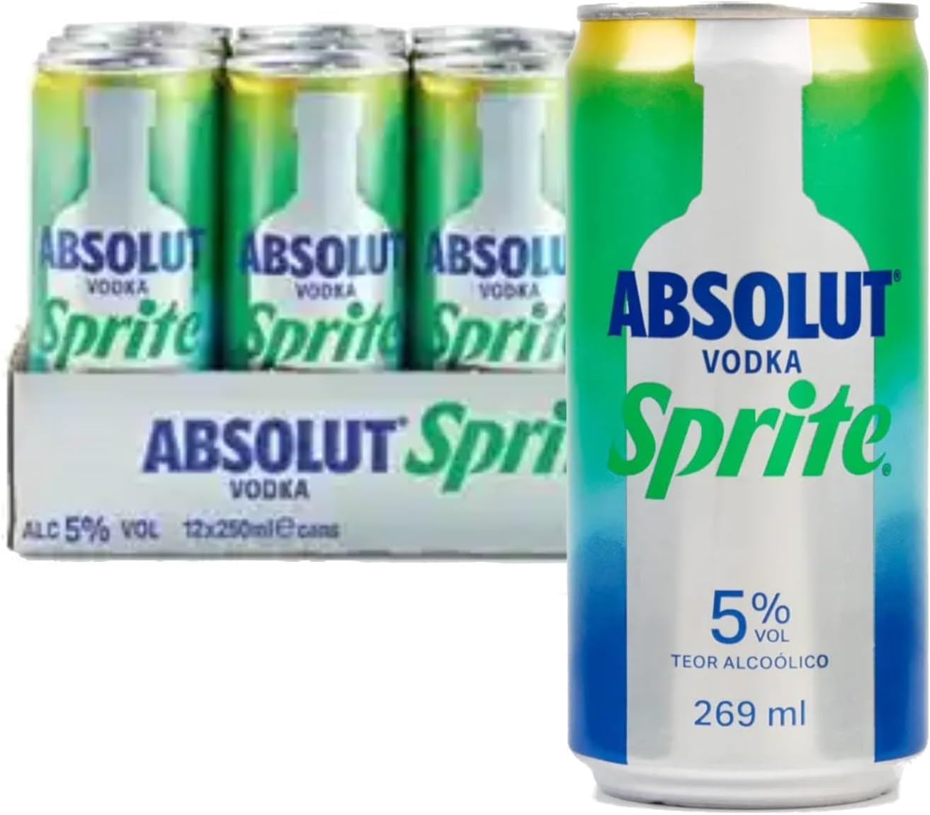 Absoult Sprite VODKA ABSOLUT COM SPRITE 269ML LATA | Pipocão
