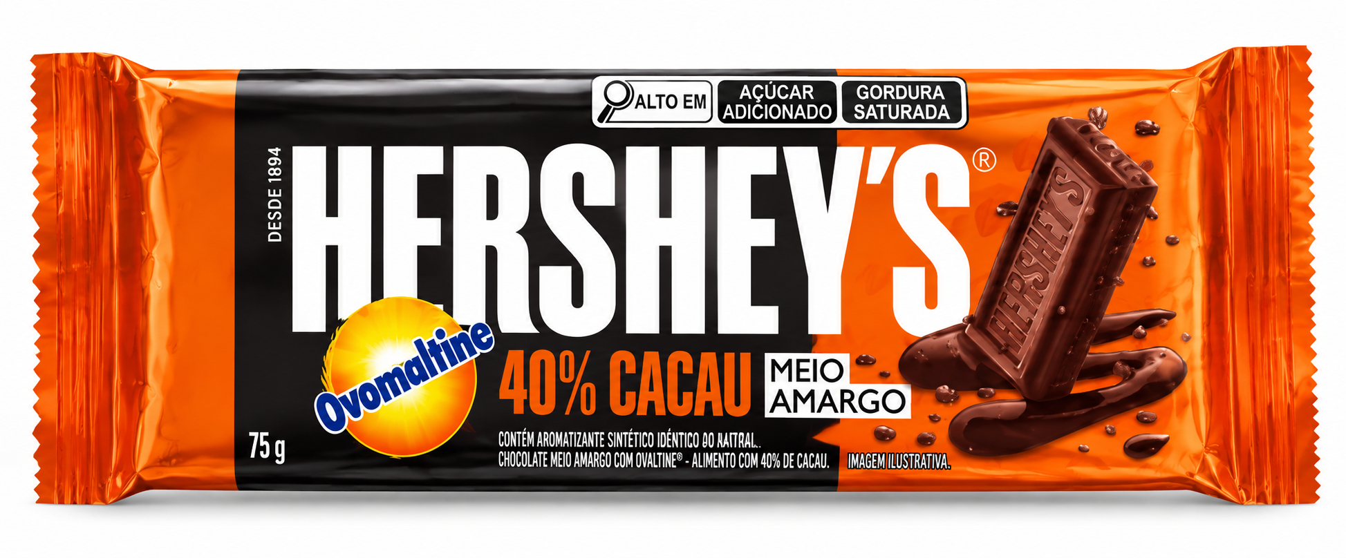 CHOC TABLETE HERSHEYS 40% CACAU M.AM 75G