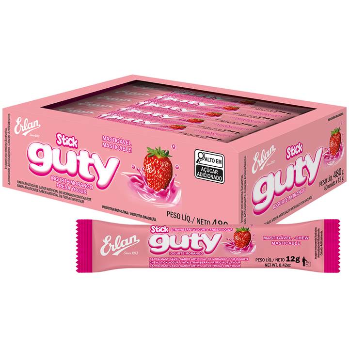 BALA ERLAN STICK GUTTY IOG MORANGO 12G