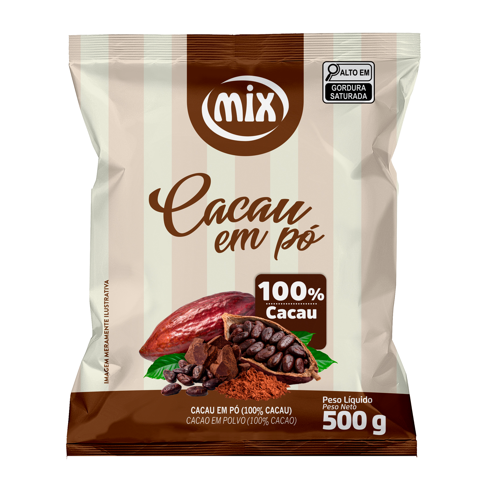 CHOC EM PO MIX 100% CACAU 500G