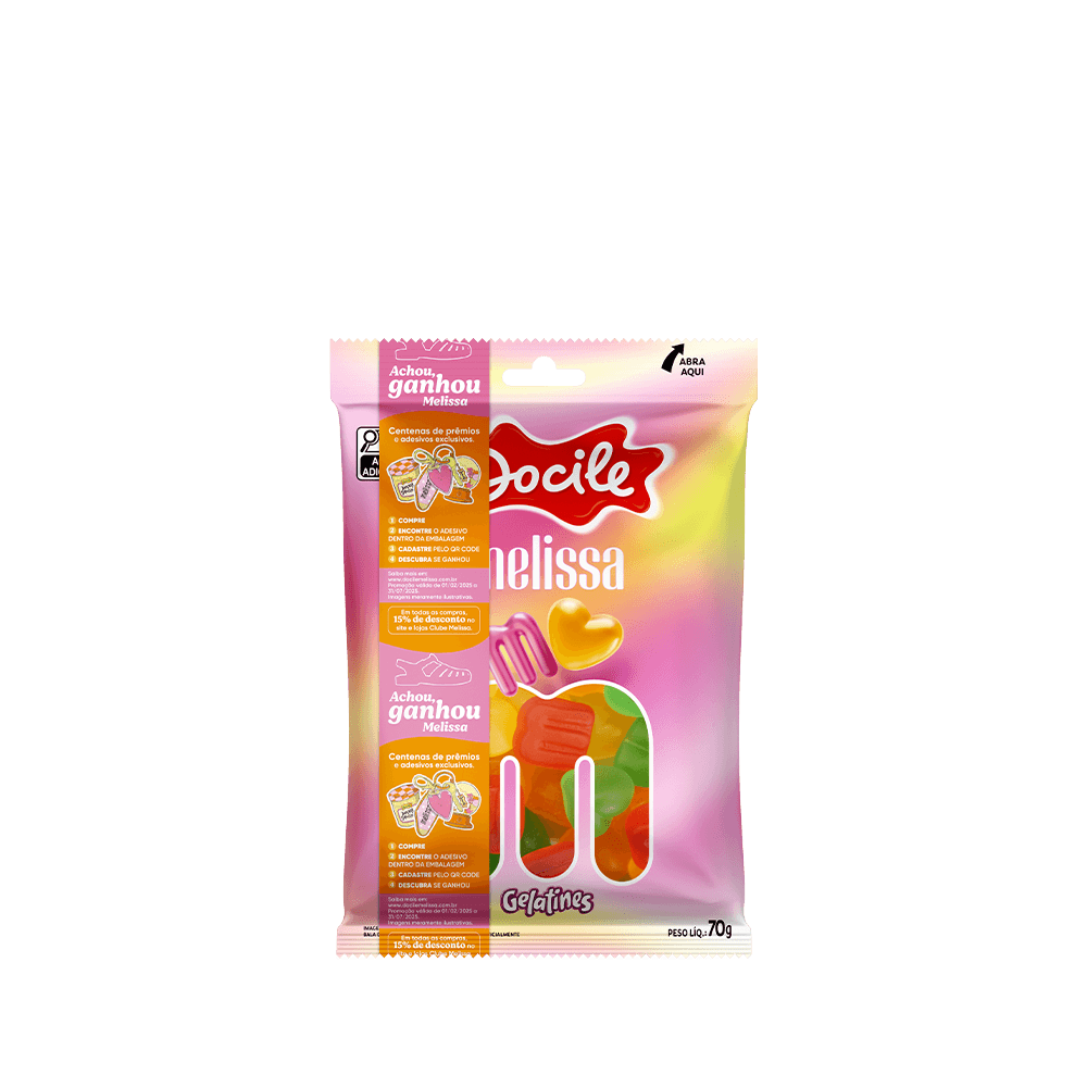 SM GELATINES DOCILE MELISSA MINI COR 70G