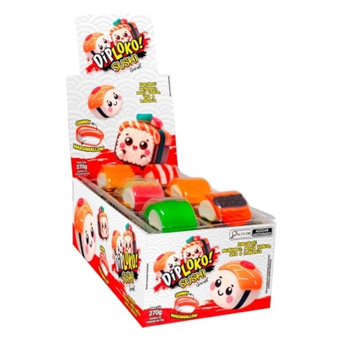 BALA DIP LOKO SUSHI GUMMY SABORES 15G