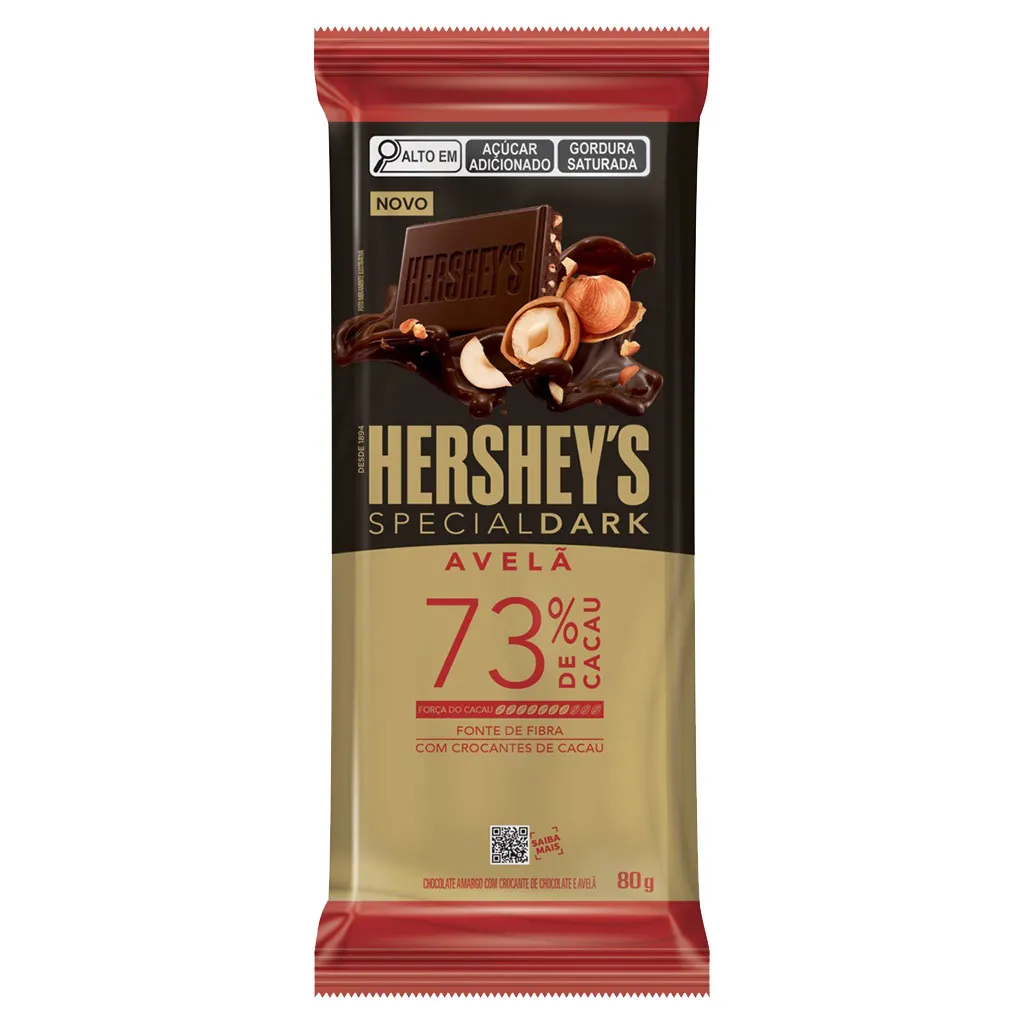 CHOC TABLETE HERSHEYS 73% CACAU AVEL 80G