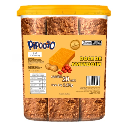 DOCE PIPOCAO DE AMENDOIM C/20