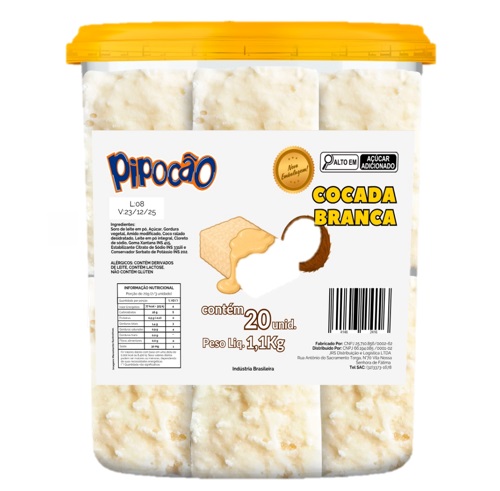 DOCE PIPOCAO COCADA BRANCA C/20