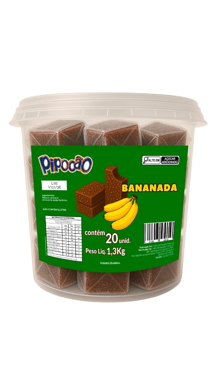 DOCE PIPOCAO BANANADA POTE C/20