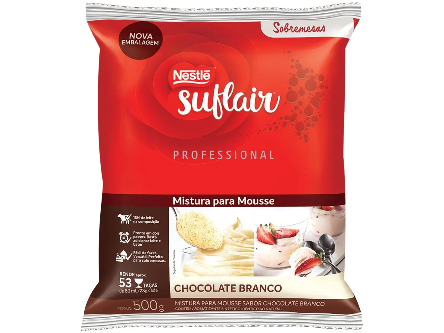 PO P/MOUSSE NESTLE SUFLAIR CHOC BCO 500G