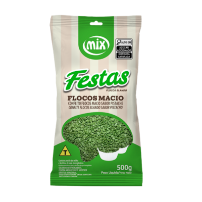CONFEITO MIX FLOCOS MACIO PISTACHE 500G