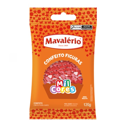 CONFEITO MAVALERIO FIGURA CORACAO 120G