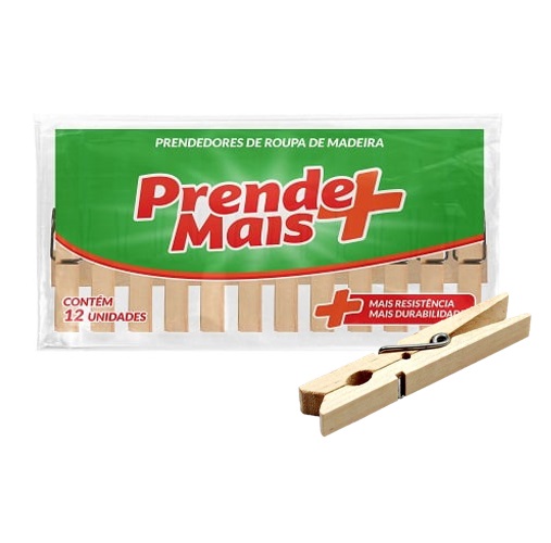 PRENDEDOR DE ROUPA MAD PRENDE MAIS C/12