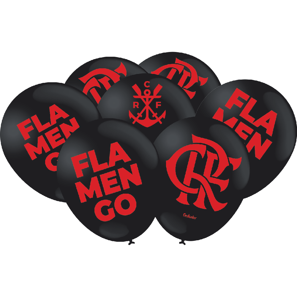 BALAO FESTCOLOR ESP PRETO FLAMENGO C/25