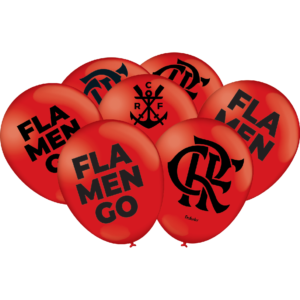 BALAO FESTCOLOR ESP VERMEL FLAMENGO C/25