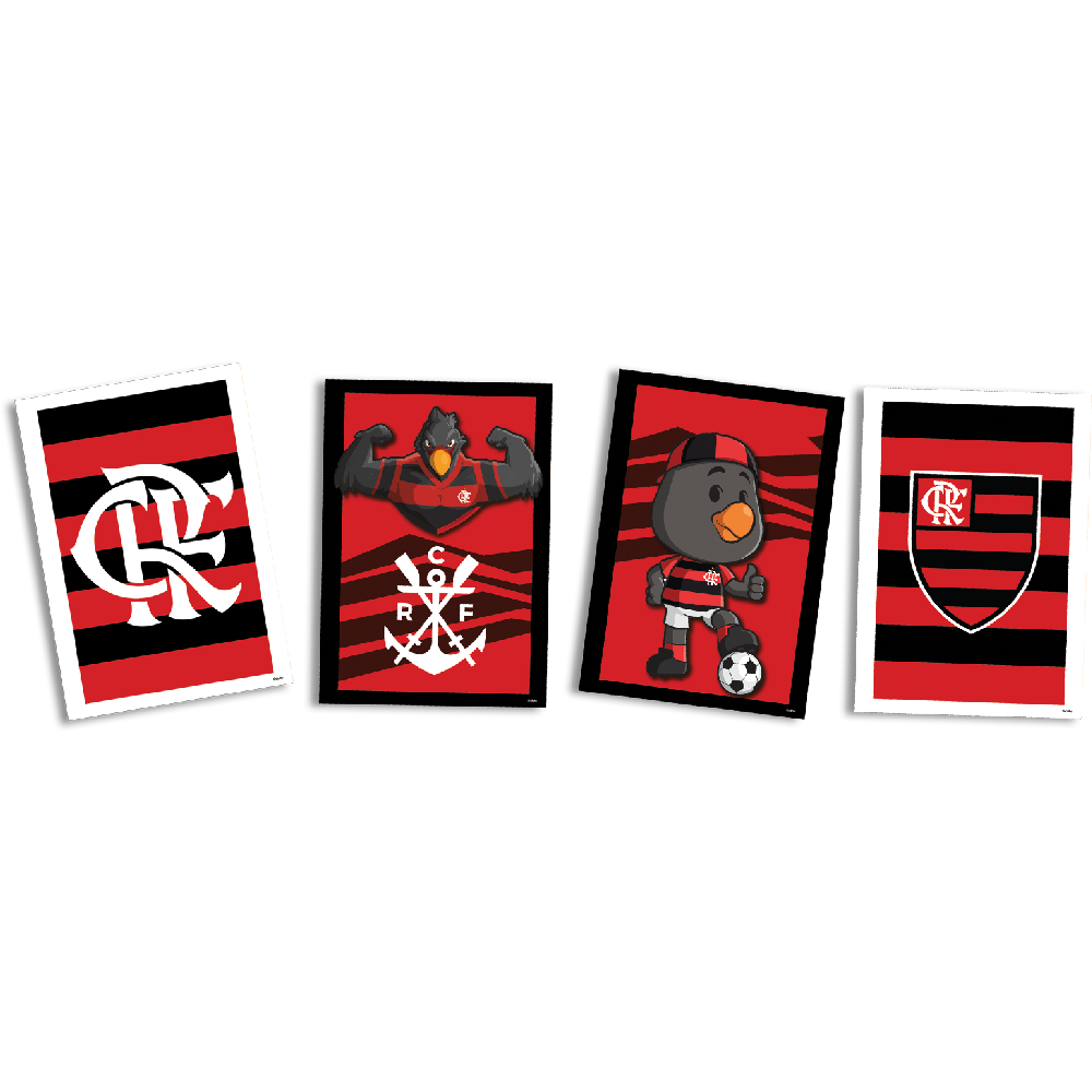QUADROS DECORATIV FESTCOLOR FLAMENGO C/4