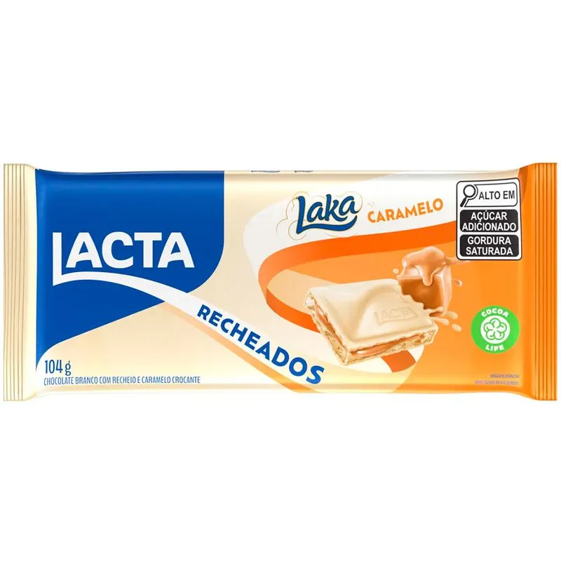 CHOC TABLETE LACTA 104G LAKA BCO CARAMEL