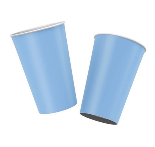 COPO PAPEL REGINA COLOR AZUL CELESTE C/8