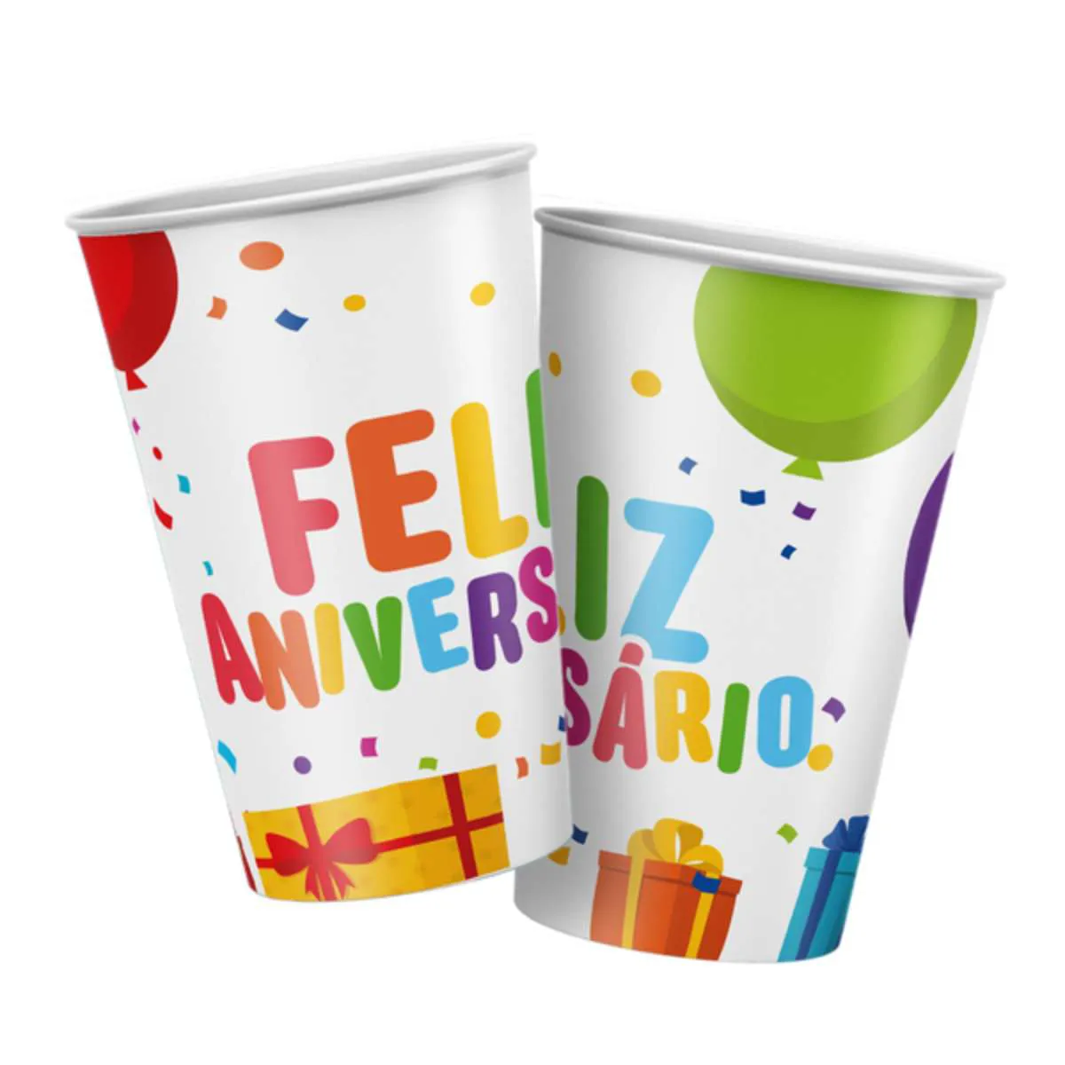 COPO PAPEL REGINA FELIZ ANIVERSARIO C/8