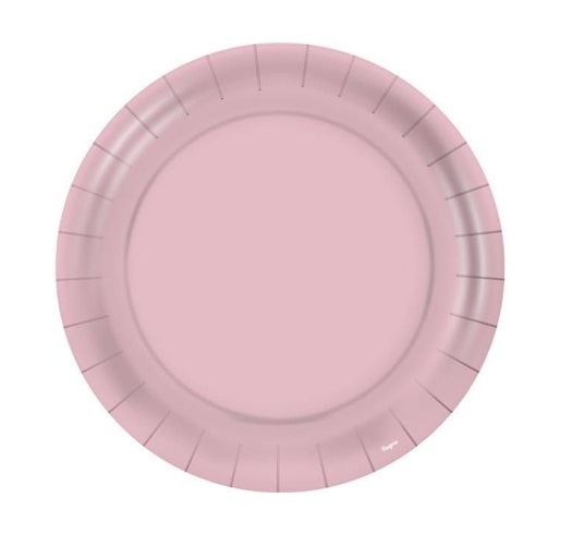PRATO PAPEL REGINA 18CM COLOR ROSA Q C/8