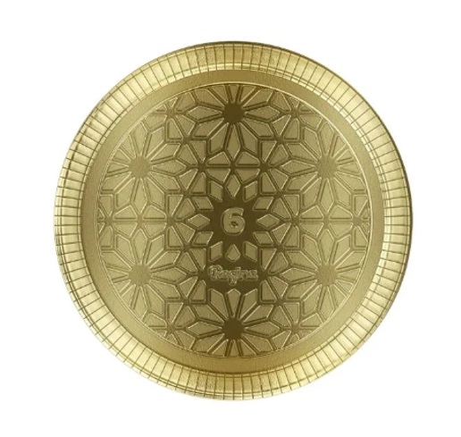 BANDEJA LAMINADA REGINA REDONDA N6 OURO