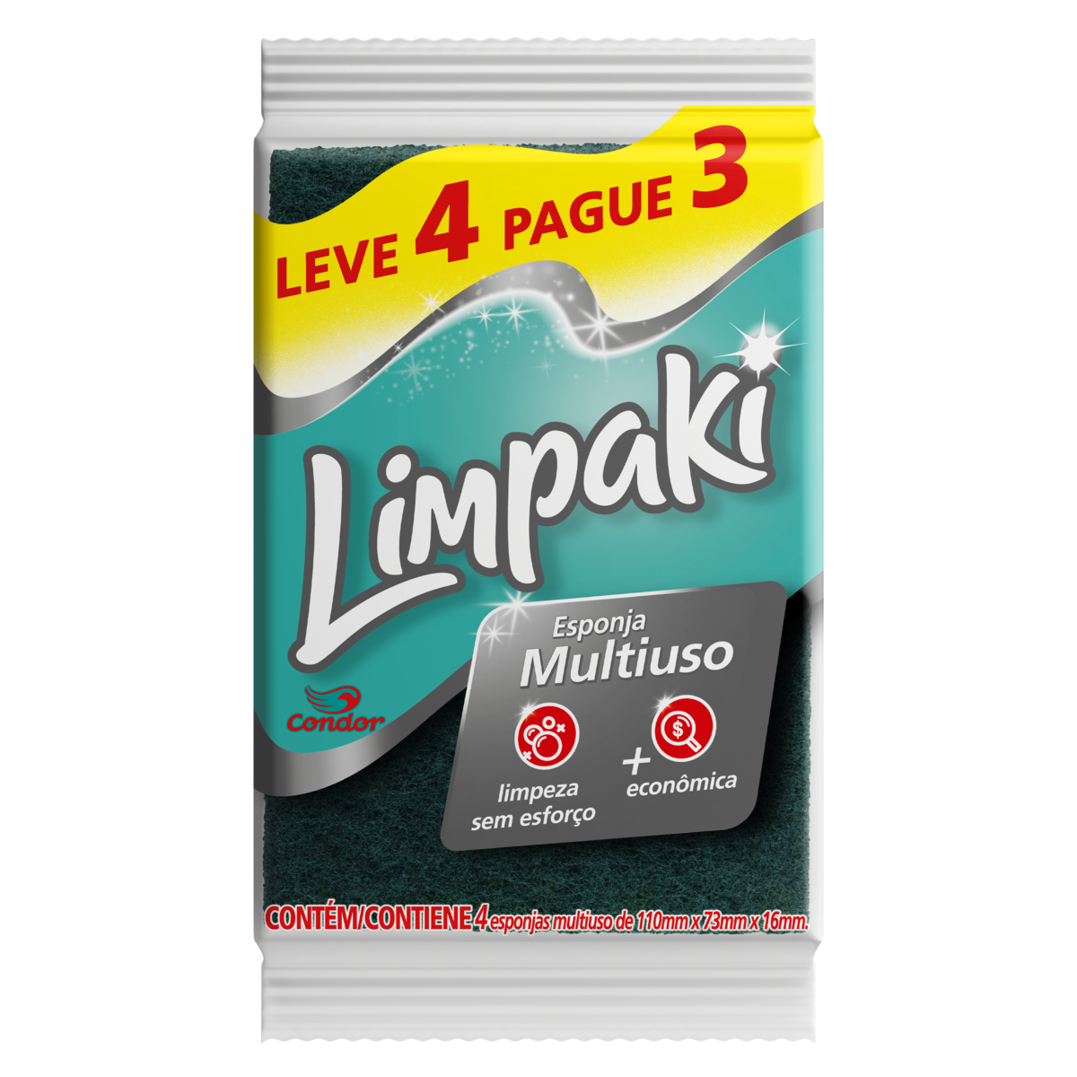 ESPONJA DUPLA FACE LIMPAKI CONDOR C/4
