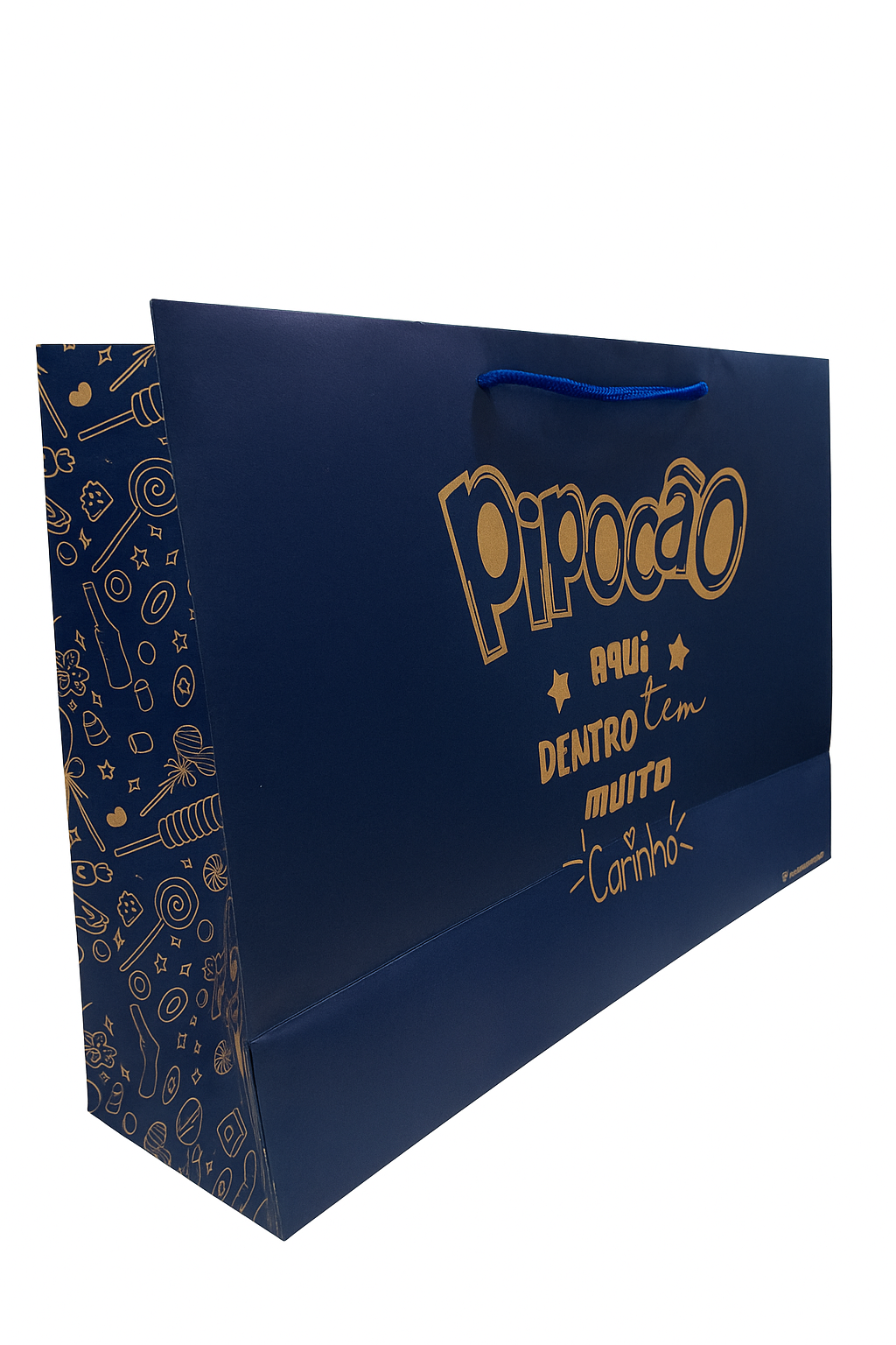 SACOLA PAPEL PIPOCAO DECORADO 34X22X10CM