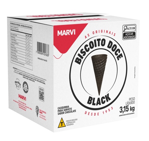 CASQUINHA MARVI BISCOITO DOC BLACK C/300