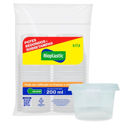 POTE PLAST C/TP PP MIC RIOPLA 200ML C/24