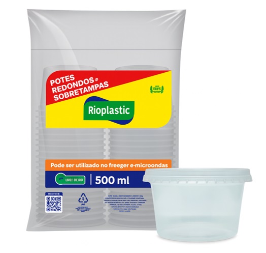 POTE PLAST C/TP PP MIC RIOPLA 500ML C/24