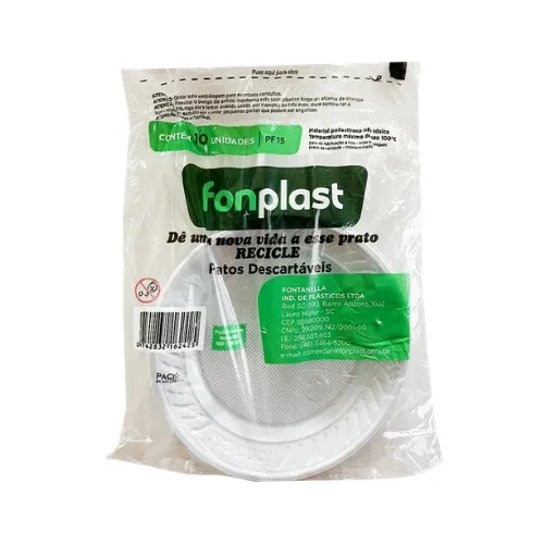 PRATO DESC P/CALDO FONPLAST 15CM C/10