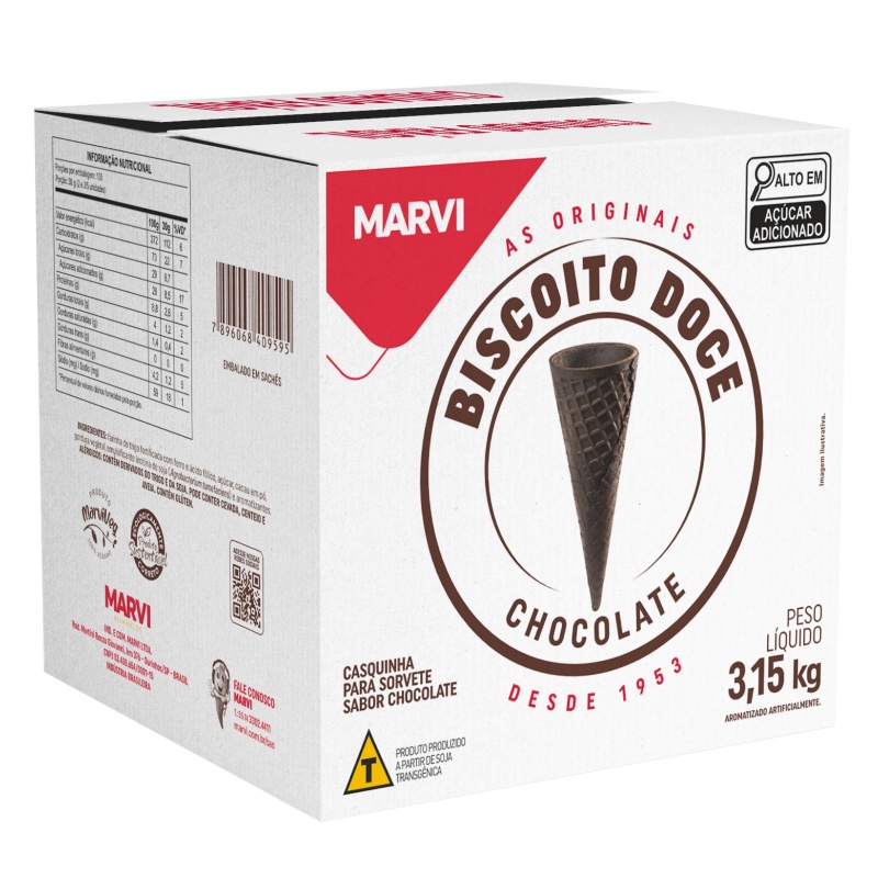 CASQUINHA MARVI BISCOITO DOCE CHOC C/300