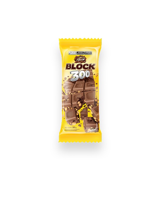 CHOC BARRA ARCOR BLOCK 300G