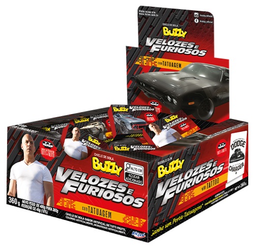CHICLE BUZZY VELOZES E FUR FRUTA C/90