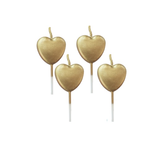 VELA BRINK BEM CORACAO DOURADO MET C/4