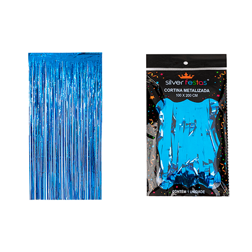 CORTINA SILVER METALIZAD AZUL 100X200CM