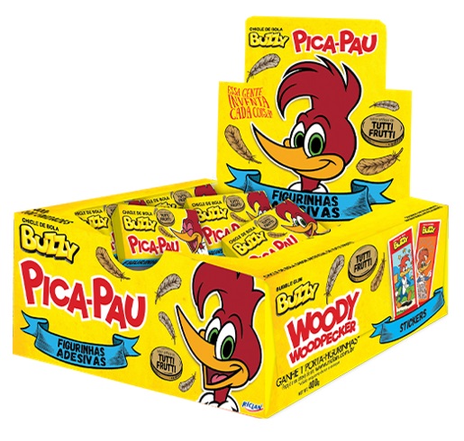 CHICLE BUZZY PICA PAU FRUTA C/90