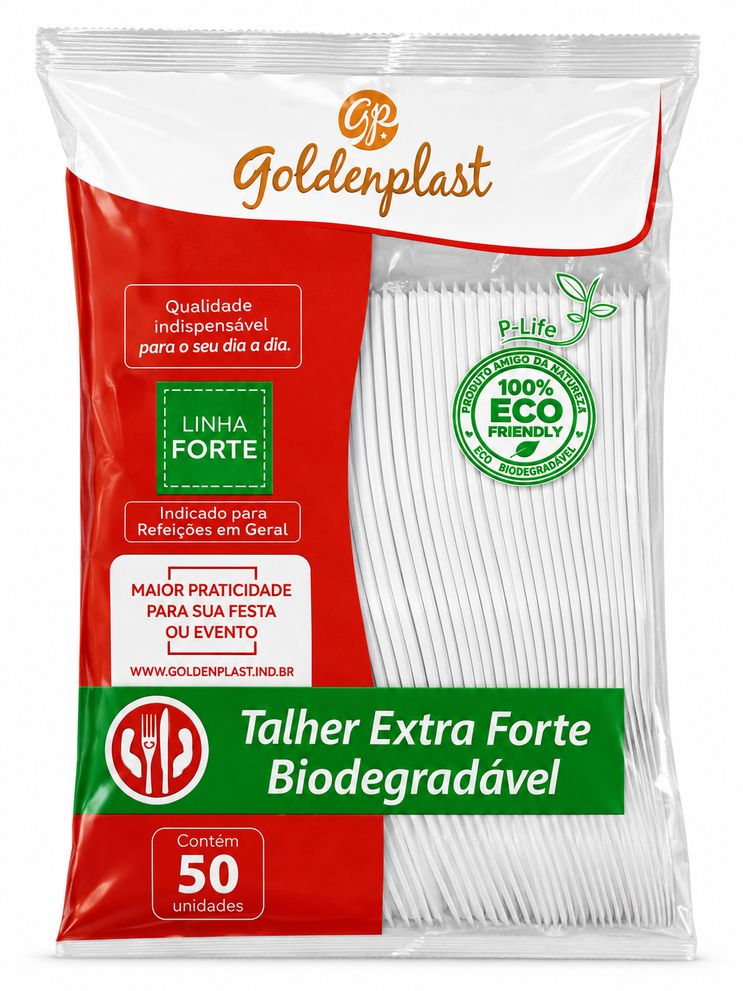 COLHER DESC GOLDENPLAST MASTER BCO C/50