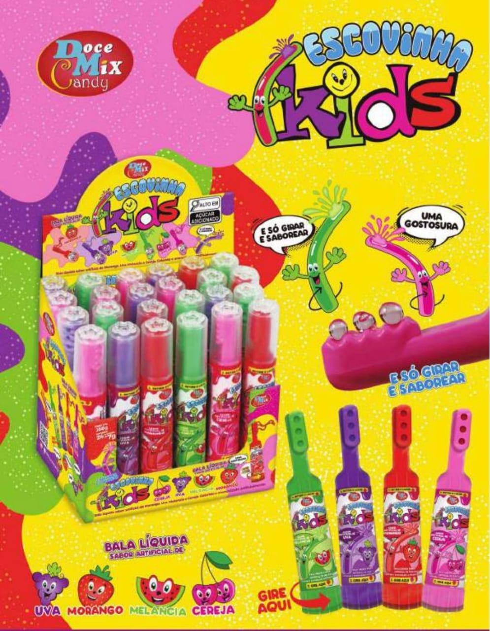 BALA LIQUIDA ESCOVINHA KIDS DOCE MIX 7G