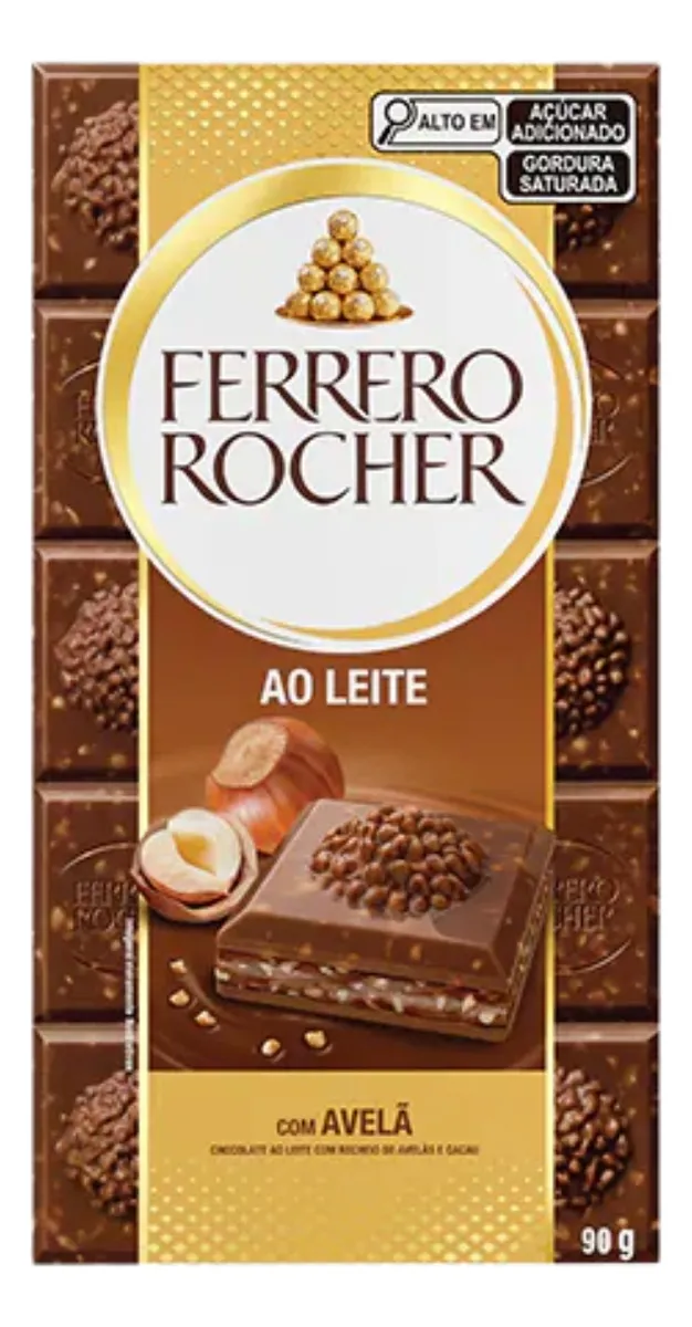 CHOC TABLETE FERRERO ROCHER 90G AO LEITE