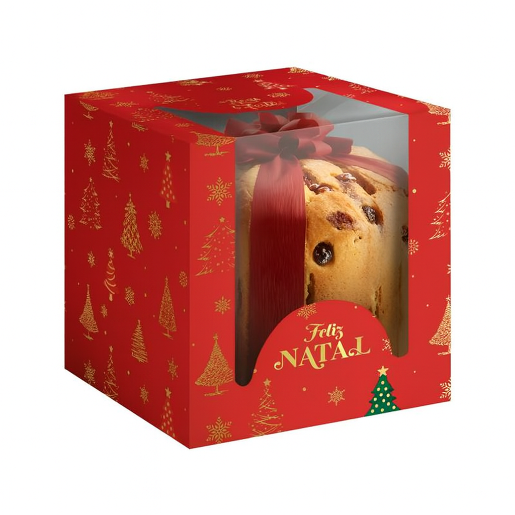 CAIXA P/PANETTONE REGINA VERM NATAL VISO