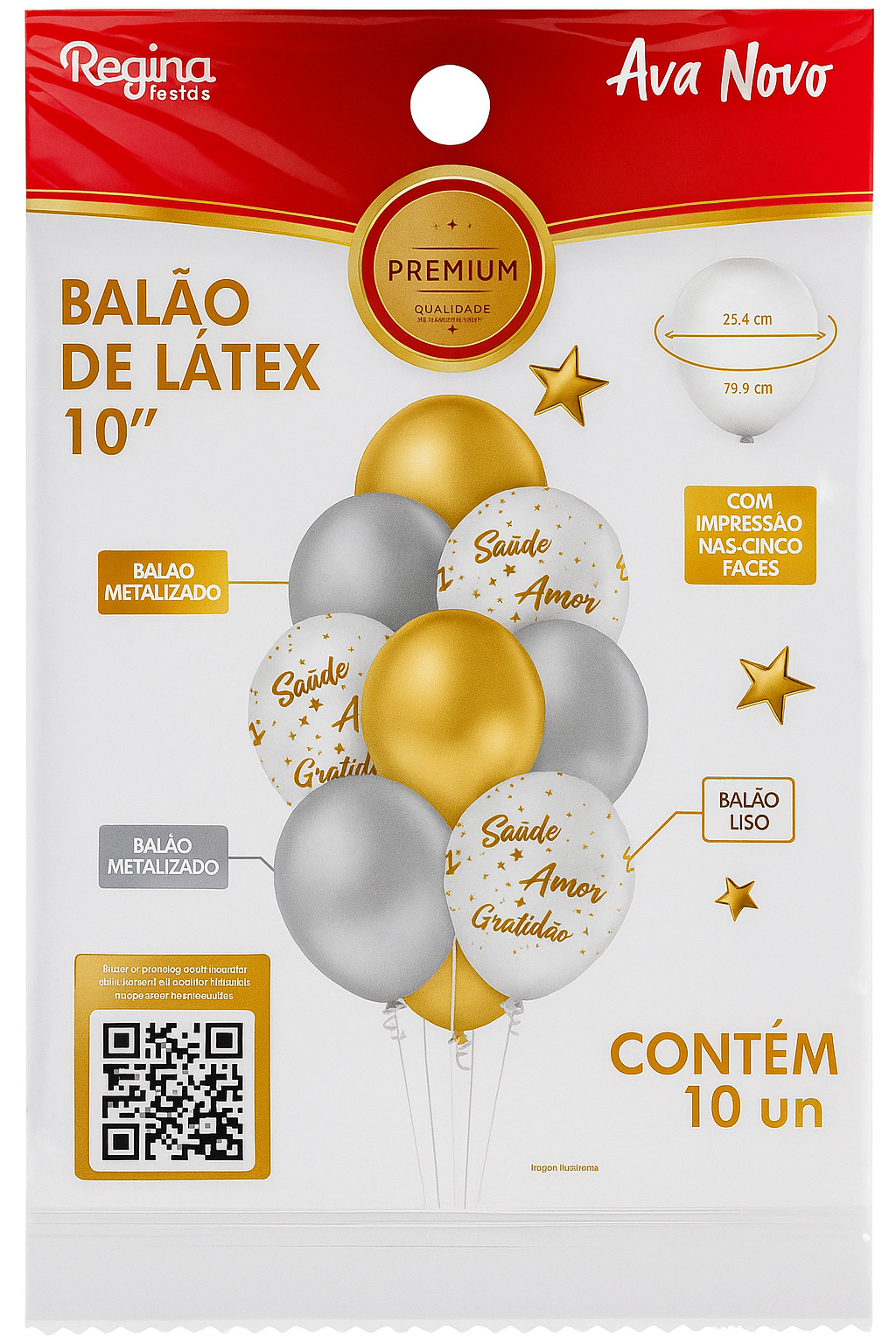 BALAO REGINA PREMIU OURO/PRATA 2026 C/10
