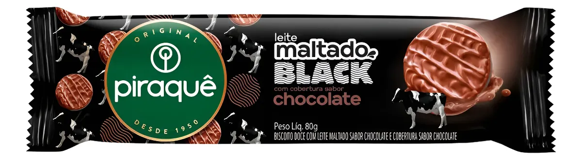 BISC PIRAQUE  MALTADO BLACK COB/CHOC 80G