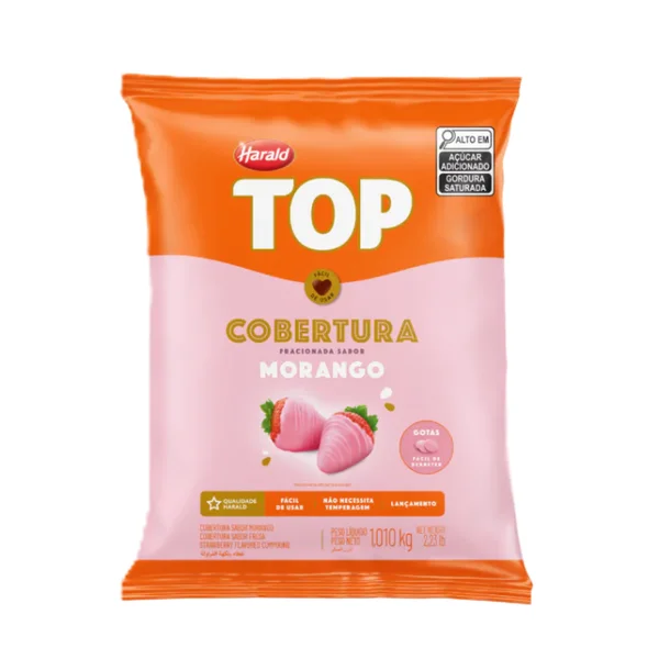 CHOC EM GOTA HARALD TOP MORANGO 1,010KG