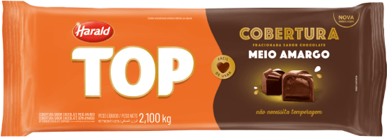 CHOC BARRA HARALD TOP MEIO AMARGO 500G
