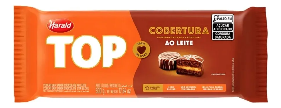 CHOC BARRA HARALD TOP AO LEITE 500G