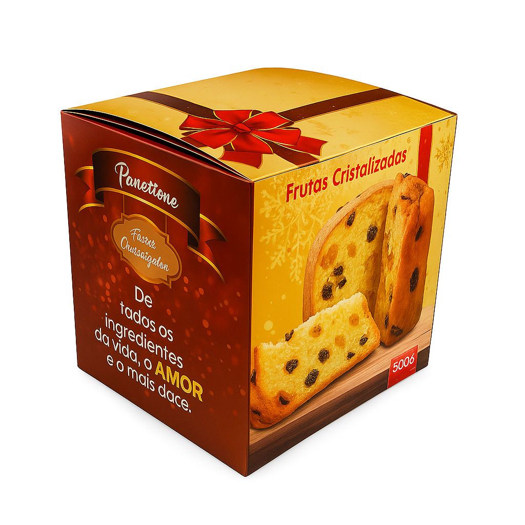 CAIXA P/PANETONE FRUTAS CRISTALIZADAS