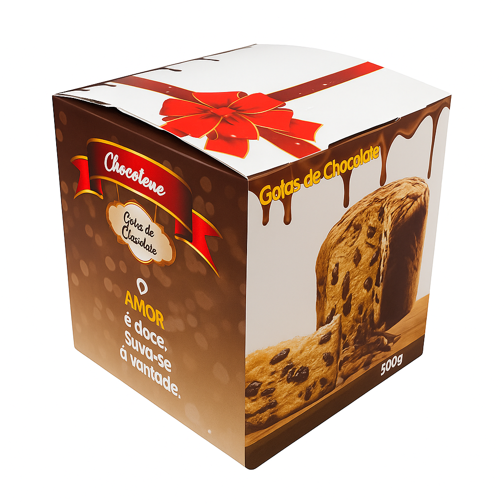 CAIXA P/PANETONE GOTAS DE CHOCOLATE