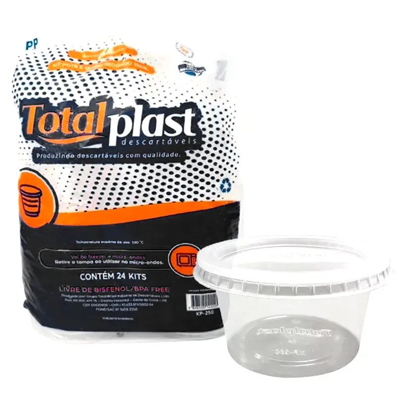 POTE PLAST C/TP PP MIC TOTALP 250ML C/24