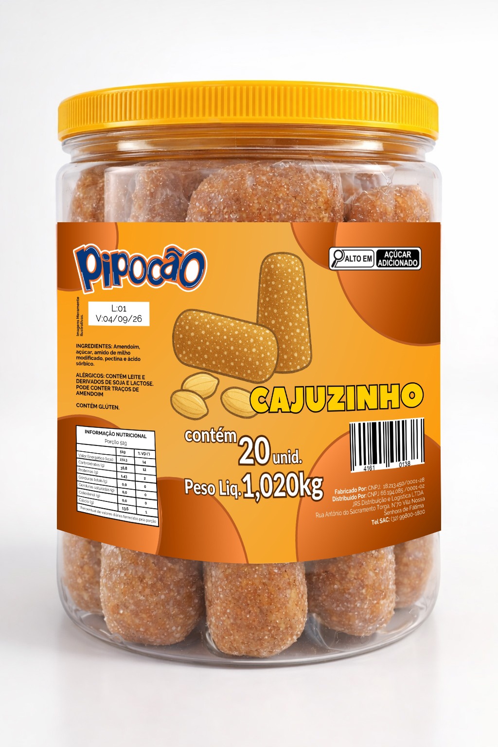 DOCE PIPOCAO CAJUZINHO C/20