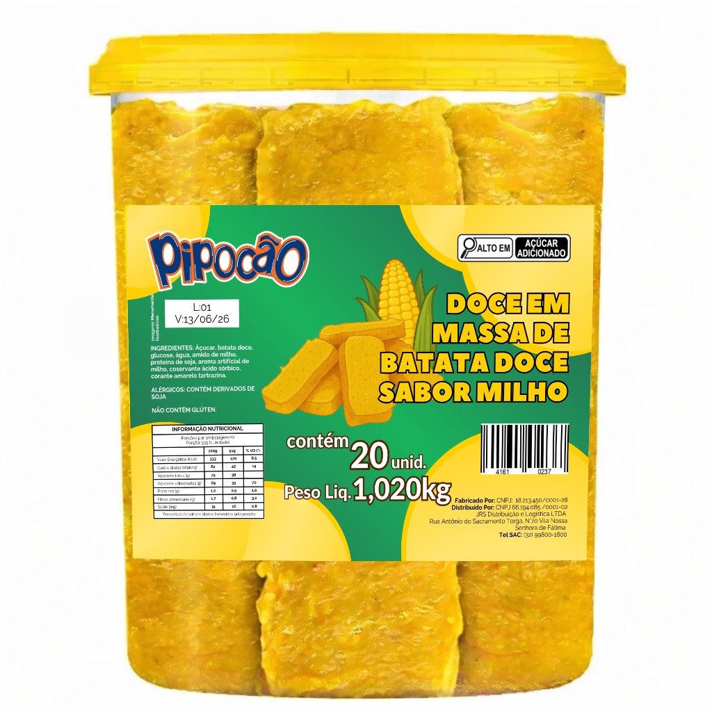 DOCE PIPOCAO BATATA DOCE MILHO C/20