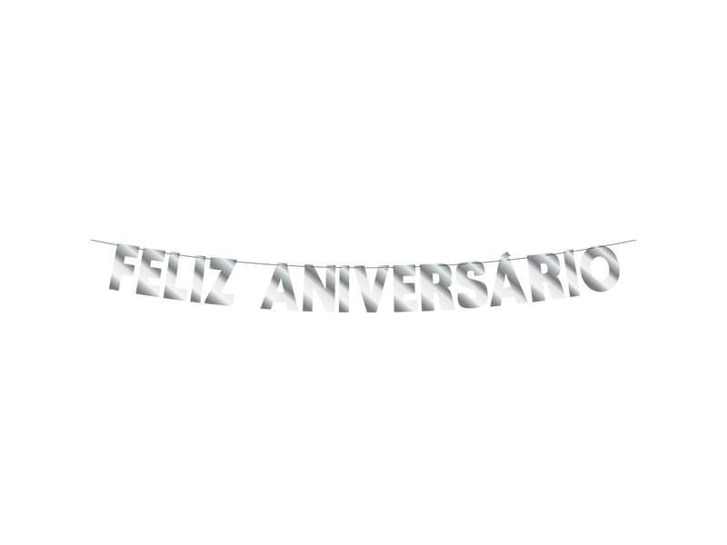 FAIXA REGINA FELIZ ANIVERSARIO PRATA
