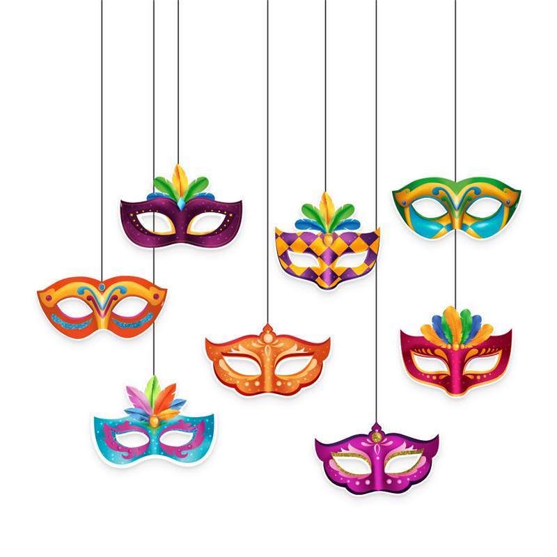 DECOR DE PEND REGINA CARNAVAL MASCAR C/8